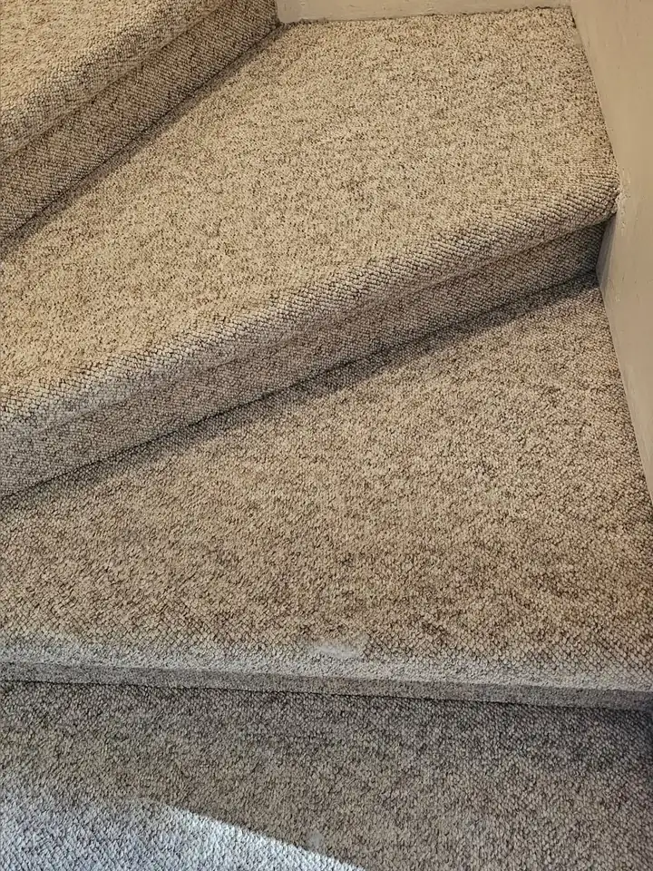 The same stairs after cleaning, the treads back to their original colour